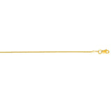 Yellow Gold 1mm Round Wheat Chain, 20"