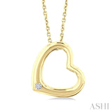 Gold Vermeil Diamond Open Heart Pendant