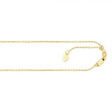 Yellow Gold 1.1mm Cable Link Chain, 22