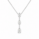 Pear Diamond 3-Stone Drop Pendant