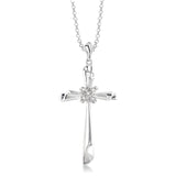 Silver Cross Diamond Pendant