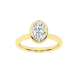1.5ct Oval Lab-Grown Diamond Bezel Solitaire Ring