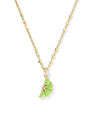 Kendra Scott Lime Gold Short Pendant Necklace