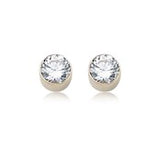 4mm CZ Tube Stud Earrings