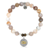 Australian Agate Stone Bracelet with Always and Forever Sterling Silver Charm