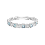 Square Aquamarine Stackable Band