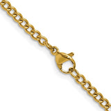 Gold-Plated Stainless Steel Curb Chain, 20"