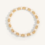 Dee Berkley Pearl & 14kt Gold Filled Harmony Gemstone Bead Bracelet - 6MM