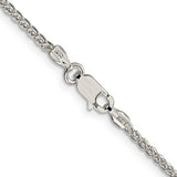 Silver 1.75mm Spiga/Wheat Chain, 22"