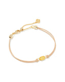 Kendra Scott Emilie Gold Corded Bracelet in Light Yellow Drusy