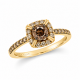 Le Vian® 14K Honey Gold® Chocolate Diamond Halo Ring with Nude Diamonds