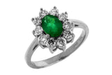 Oval Emerald Halo Ring