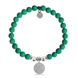 HELP Collection: Friendship Arrows Charm with Green Howlite Charity Bracelet