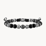 Bulova Men's Classic 8mm Black Onyx, Hematite, and Black Lava Bead Bracelet