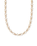 Kendra Scott Rosalie Gold Tennis Necklace in White Crystal