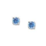 4mm Swiss Blue Topaz Stud Earrings