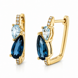 Le Vian Deep Blue Topaz & Ocean Blue Topaz Square Hoop Earrings
