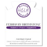 HELP Collection: Birthstone Collection - February Amethyst Crystal Charm with White Cats Eye Charity Bracelet