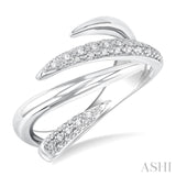 Silver & Diamond Spiral Ring, Size 5