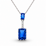 Synthetic Blue Spinel & Diamond Dangle Pendant