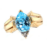 Blue Topaz & Diamond Ring