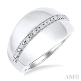 Bold Silver & Diamond Line Ring