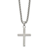 Stainless Steel Textured Cross Pendant