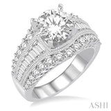 1 1/2 Ctw Diamond Semi-mount Engagement Ring