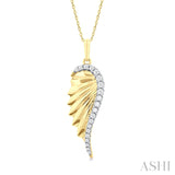 Diamond Edge Fluted Angel Wing Pendant