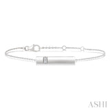 Silver Diamond Bar Chain Bracelet