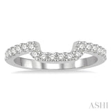 1/3 Ctw U-Shape Center Round Cut Diamond Wedding Band in 14K White Gold