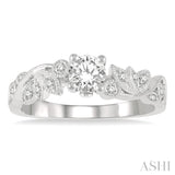 1/10 ctw Diamond Semi-Mount Engagement Ring in 14K White Gold