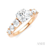 1 1/10 Ctw Round Shape Round Cut Diamond Semi-Mount Engagement Ring in 14K Rose and White Gold
