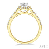 1/6 Ctw Oval Shape Semi-Mount Diamond Engagement Ring in 14K Yellow and White Gold