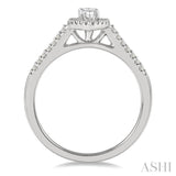 1/2 Ctw Round Cut Diamond Engagement Ring With 1/4 Ct Marquise Cut Center Stone in 14K White Gold