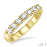 3/4 Ctw 7 Stone Round Cut Diamond Wedding Band in 14K Yellow Gold