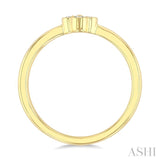 1/6 Ctw Clover Round Cut Diamond Fashion Ring in 14K Yellow Gold