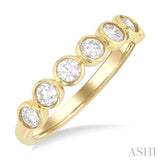 3/4 Ctw Bezel Set Round Cut Diamond Band in 14K Yellow Gold