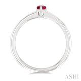 5x3 MM Pear Shape Ruby Precious Solitaire Ring in 14K White Gold
