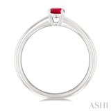 6x4 MM Oval Shape Ruby Precious Solitaire Ring in 14K White Gold