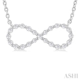 1/8 Ctw Petite Infinity Round Cut Diamond Fashion Pendant With Chain in Sterling Silver
