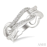 1/10 Ctw Single Cut Diamond Bold Knot Link Fashion Ring in Sterling Silver