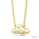 1/20 Ctw Cloud Round Cut Diamond Petite Fashion Pendant With Chain in 10K Yellow Gold
