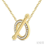 1/8 Ctw Circle Toggle Single Cut Diamond Fashion Necklace in 10K Yellow Gold
