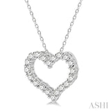 1/4 Ctw Heart Shape Round Cut Diamond Pendant With Chain in 14K White Gold