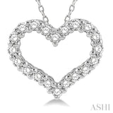 1/4 Ctw Heart Shape Round Cut Diamond Pendant With Chain in 14K White Gold