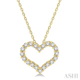 1/4 Ctw Heart Shape Round Cut Diamond Pendant With Chain in 14K Yellow Gold