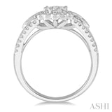 3/4 ctw Diamond Lovebright Engagement Ring in 14K White Gold