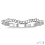 1/5 Ctw Curvy Round Cut Diamond Wedding Band in 14K White Gold