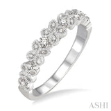 1/10 Ctw Round Cut Diamond Wedding Band in 14K White Gold